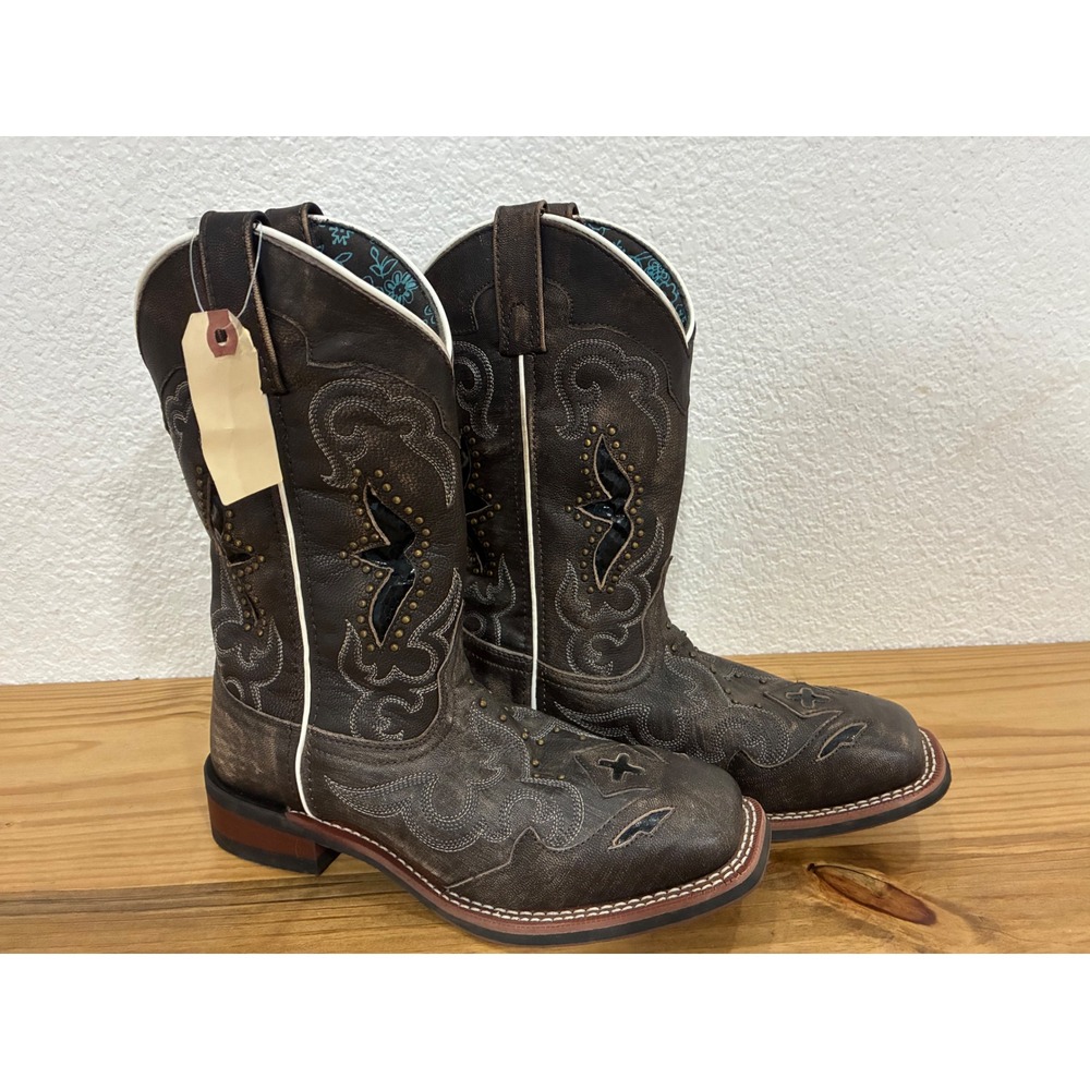 Laredo 5660 Womens Brown Leather Square Toe Western Cowboy Boots Size 9 M
